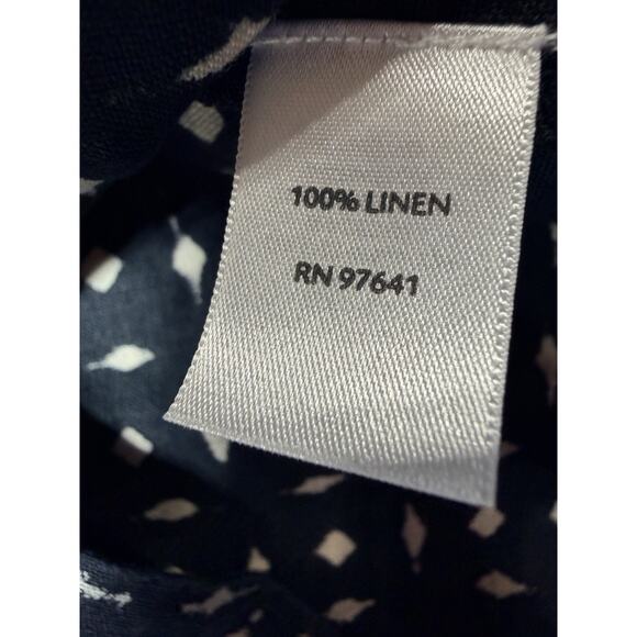 J. Jill Love Linen Sm. Missy Dress B/W Diamond Print 100 Percent Linen Shift - Picture 3 of 9